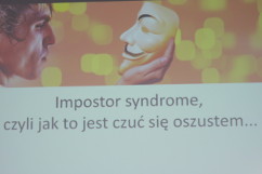 The opening presentation slide about the imposter syndrome