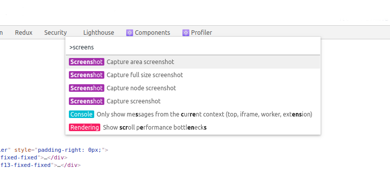 Command-Line for screenshot in the browser